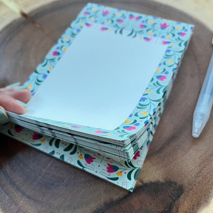 Dainty Designer A6 Notepad | Pretty Indian Stationery | By Sanjana Raj