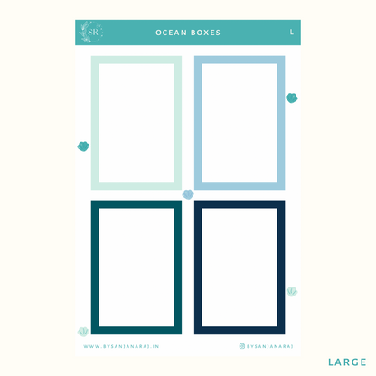 Ocean Colourful Boxes | Planner Stickers | By Sanjana Raj