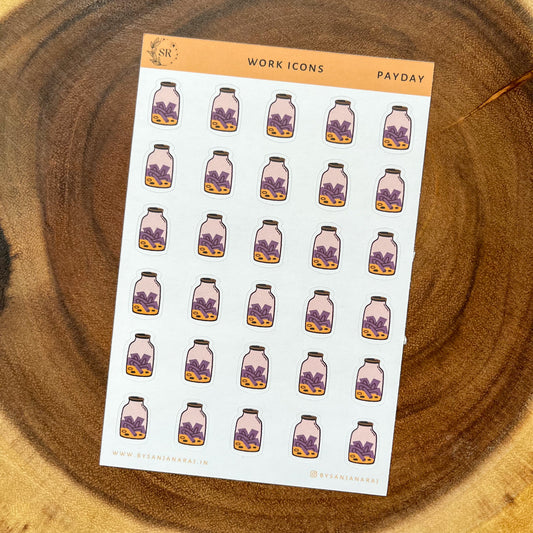 Work Icons | Payday - Singles | Planner Stickers | By Sanjana Raj
