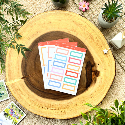 Retro Colourful Boxes | Planner Stickers | By Sanjana Raj