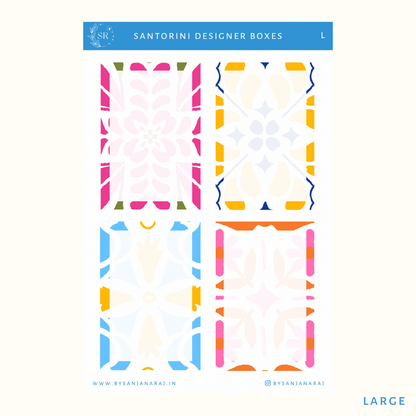 Santorini Designer Boxes | Planner Stickers | By Sanjana Raj