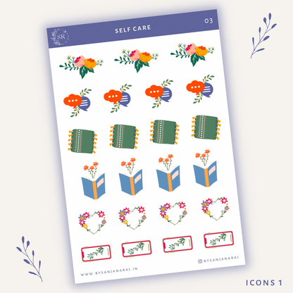 Self Care Sticker Kit | Planner Stickers | By Sanjana Raj