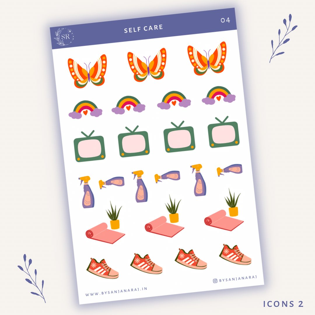 Self Care Sticker Kit | Planner Stickers | By Sanjana Raj