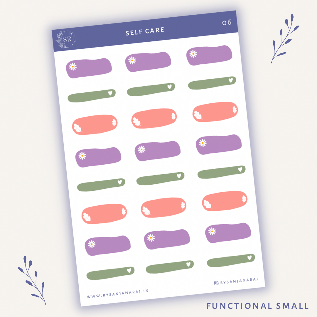Self Care Sticker Kit | Planner Stickers | By Sanjana Raj