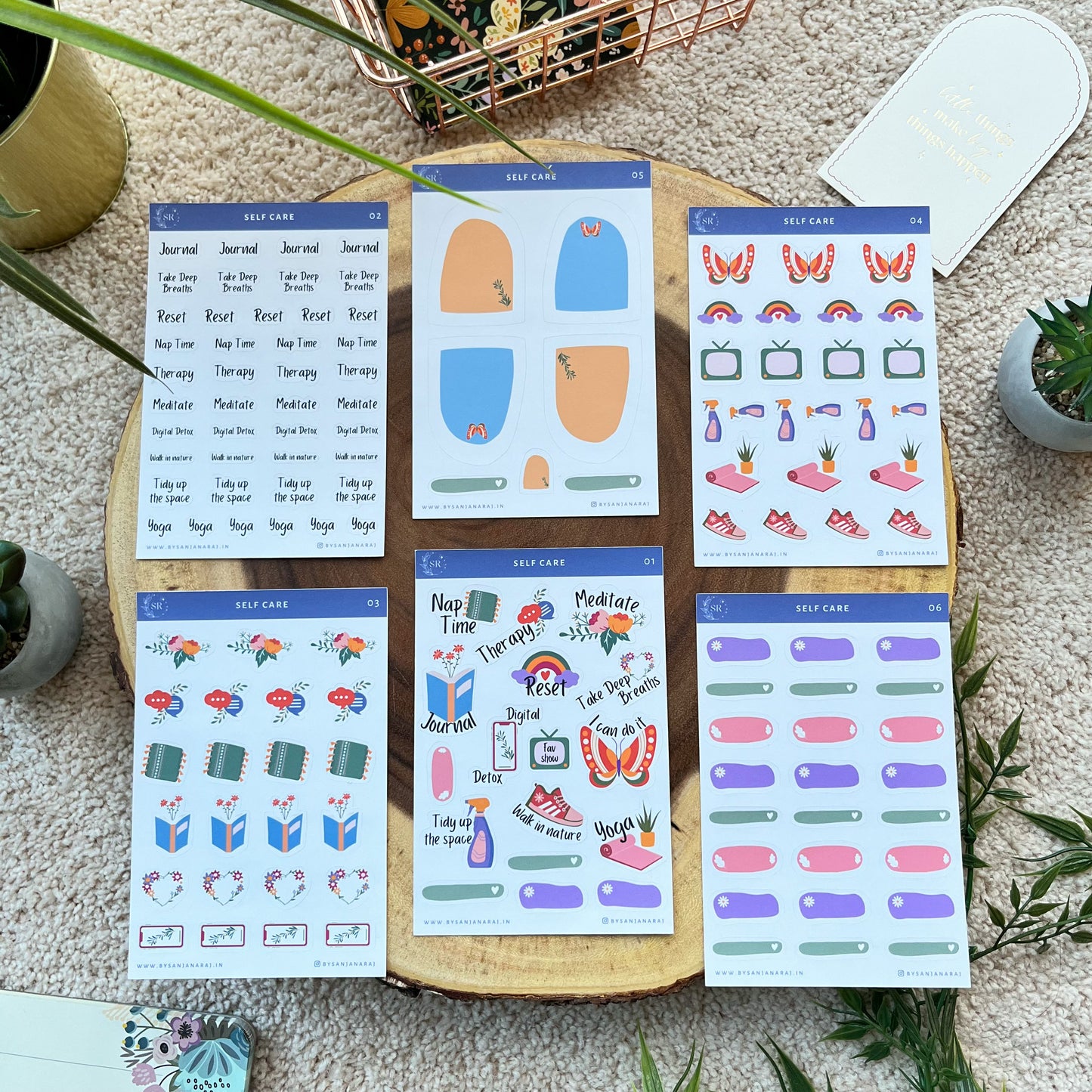 Self Care Sticker Kit | Planner Stickers | By Sanjana Raj