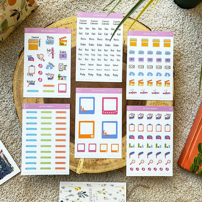 Social Media Sticker Kit | Planner Stickers | By Sanjana Raj