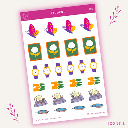 Student Sticker Kit | Planner Stickers | By Sanjana Raj