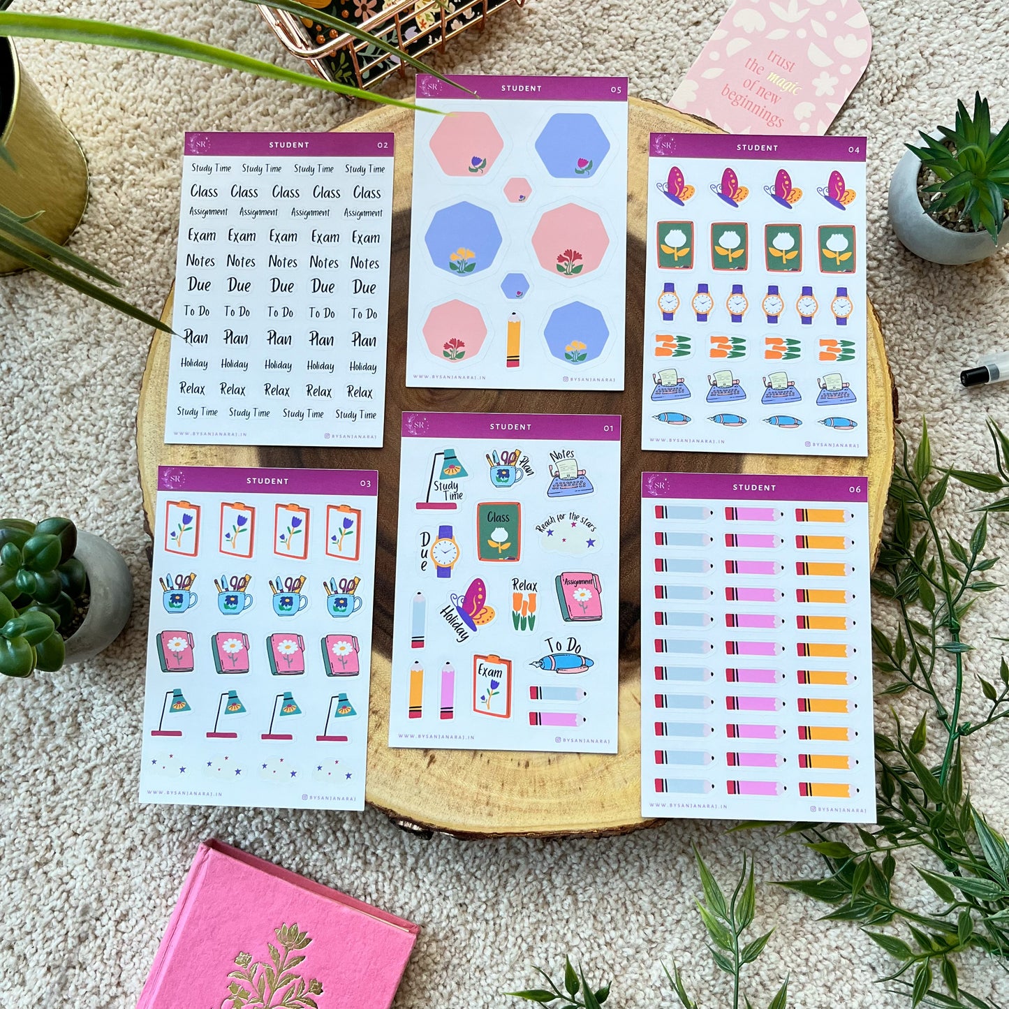 Student Sticker Kit | Planner Stickers | By Sanjana Raj