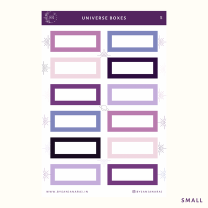 Universe Colourful Boxes | Planner Stickers | By Sanjana Raj