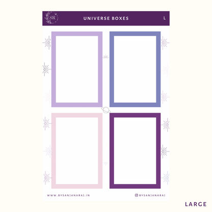 Universe Colourful Boxes | Planner Stickers | By Sanjana Raj