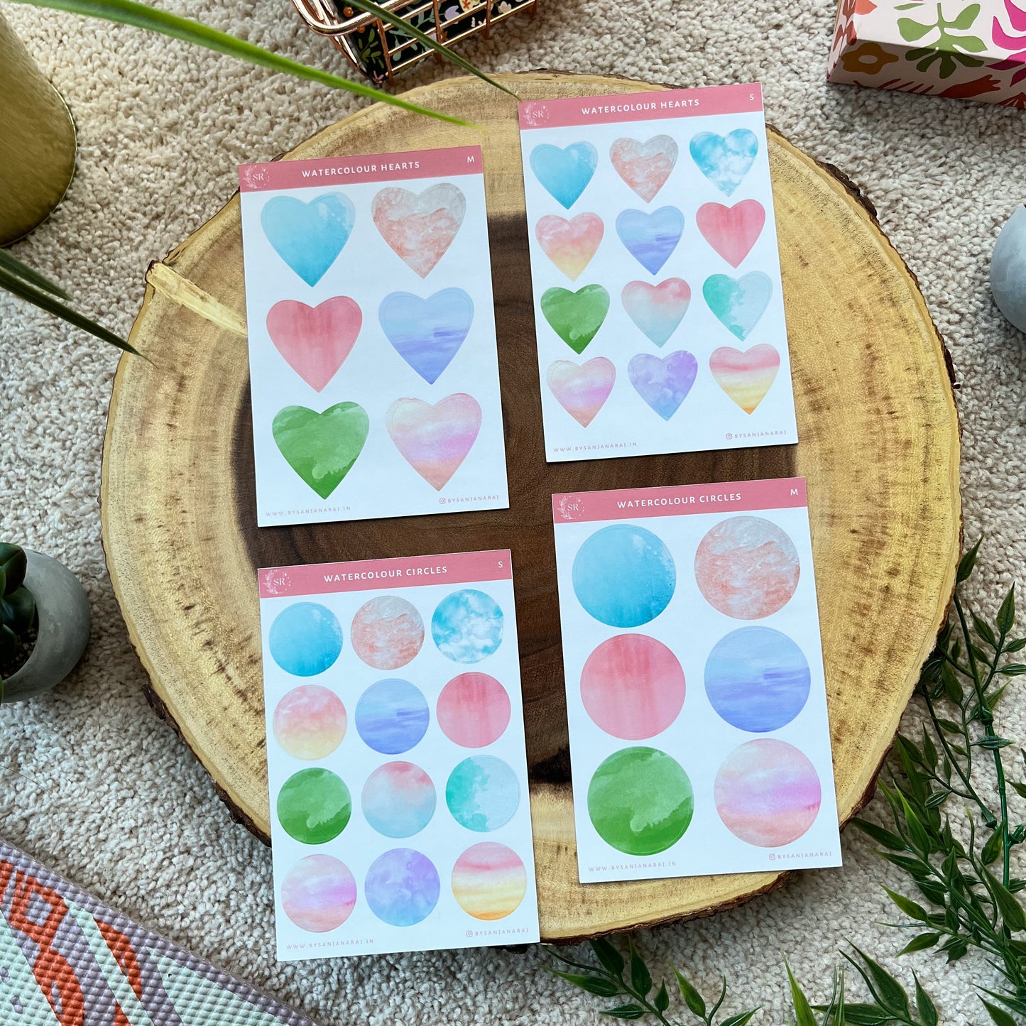 Watercolour Shapes | Planner Stickers | By Sanjana Raj