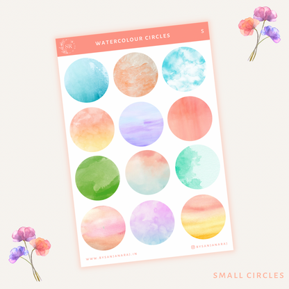 Watercolour Shapes | Planner Stickers | By Sanjana Raj