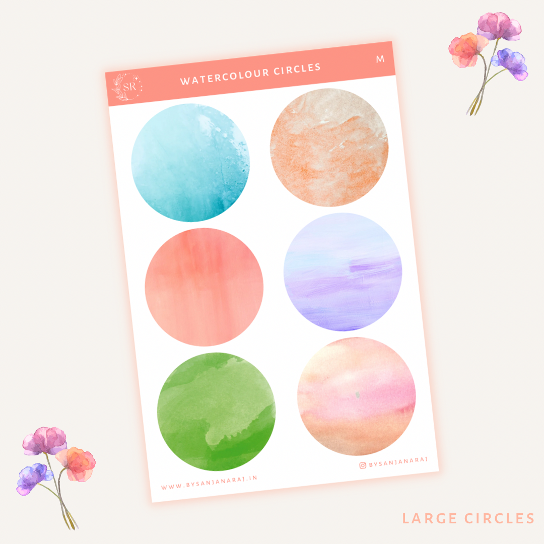 Watercolour Shapes | Planner Stickers | By Sanjana Raj