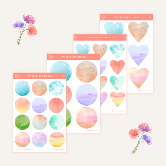 Watercolour Shapes | Planner Stickers | By Sanjana Raj