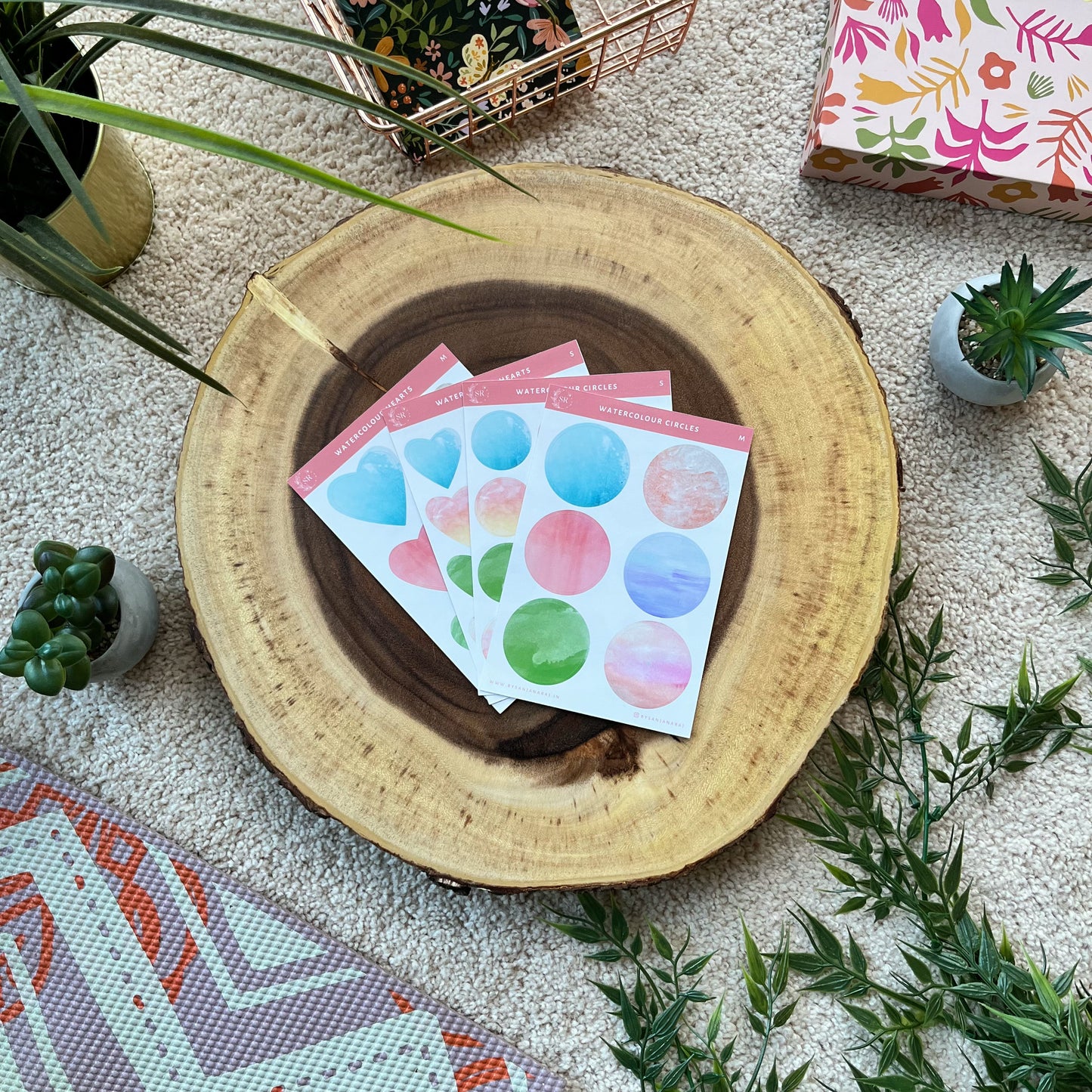 Watercolour Shapes | Planner Stickers | By Sanjana Raj
