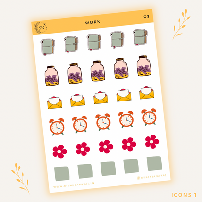 Work Sticker Kit | Planner Stickers | By Sanjana Raj