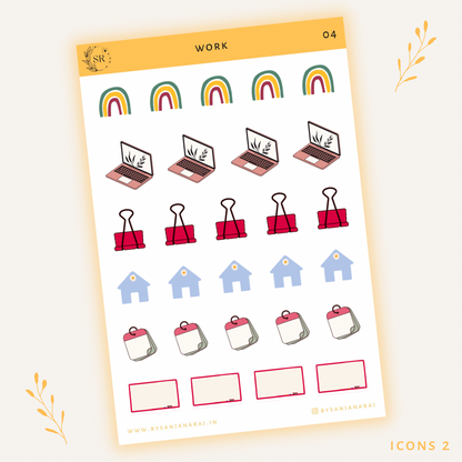 Work Sticker Kit | Planner Stickers | By Sanjana Raj