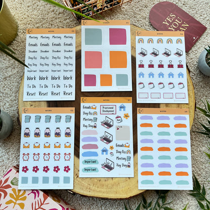 Work Sticker Kit | Planner Stickers | By Sanjana Raj